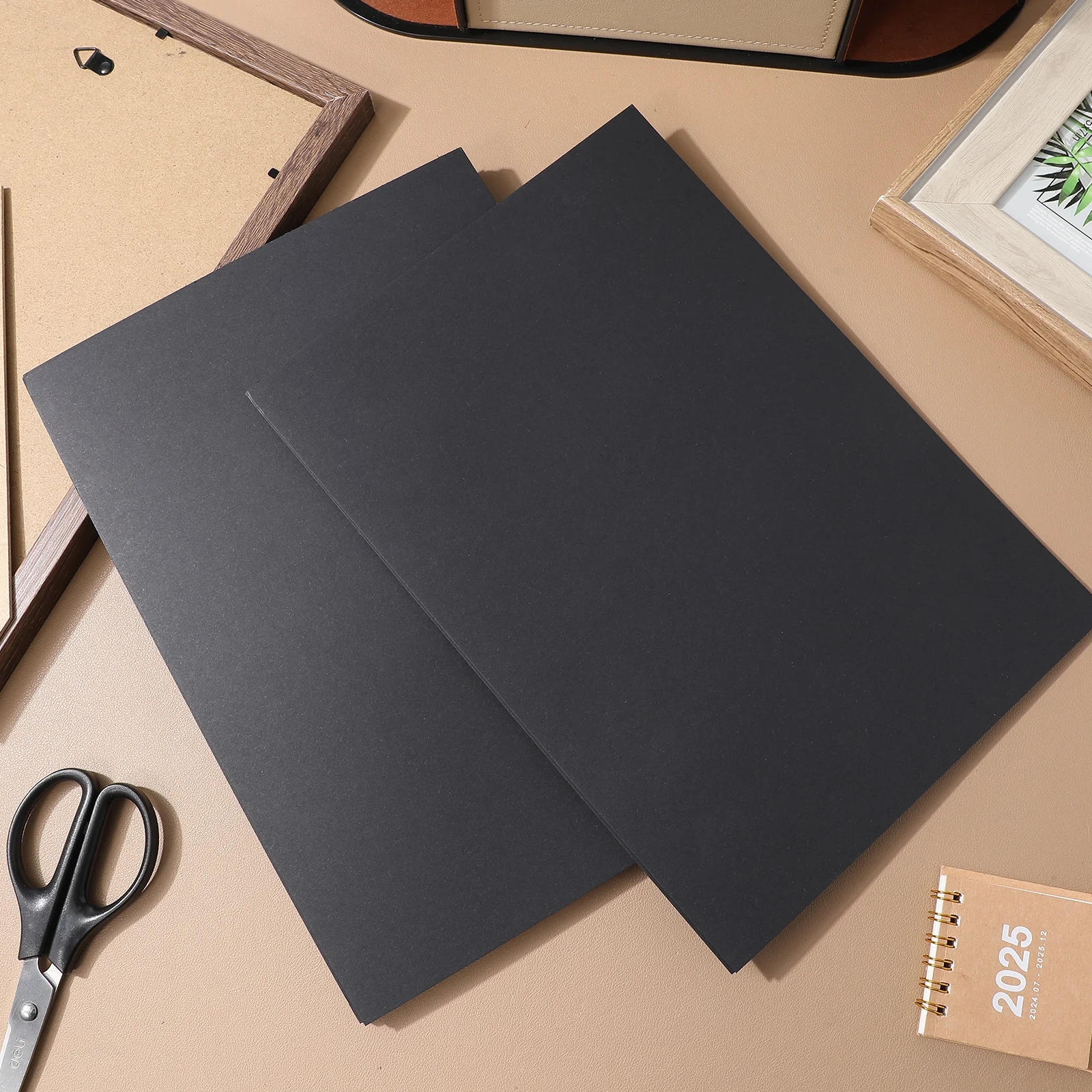 25Pcs Craft Paper Sheets Vintage Cardstock Scrapbook Invitations DIY Projects Gel Pens Markers Compatible Black Cardboard Sheets