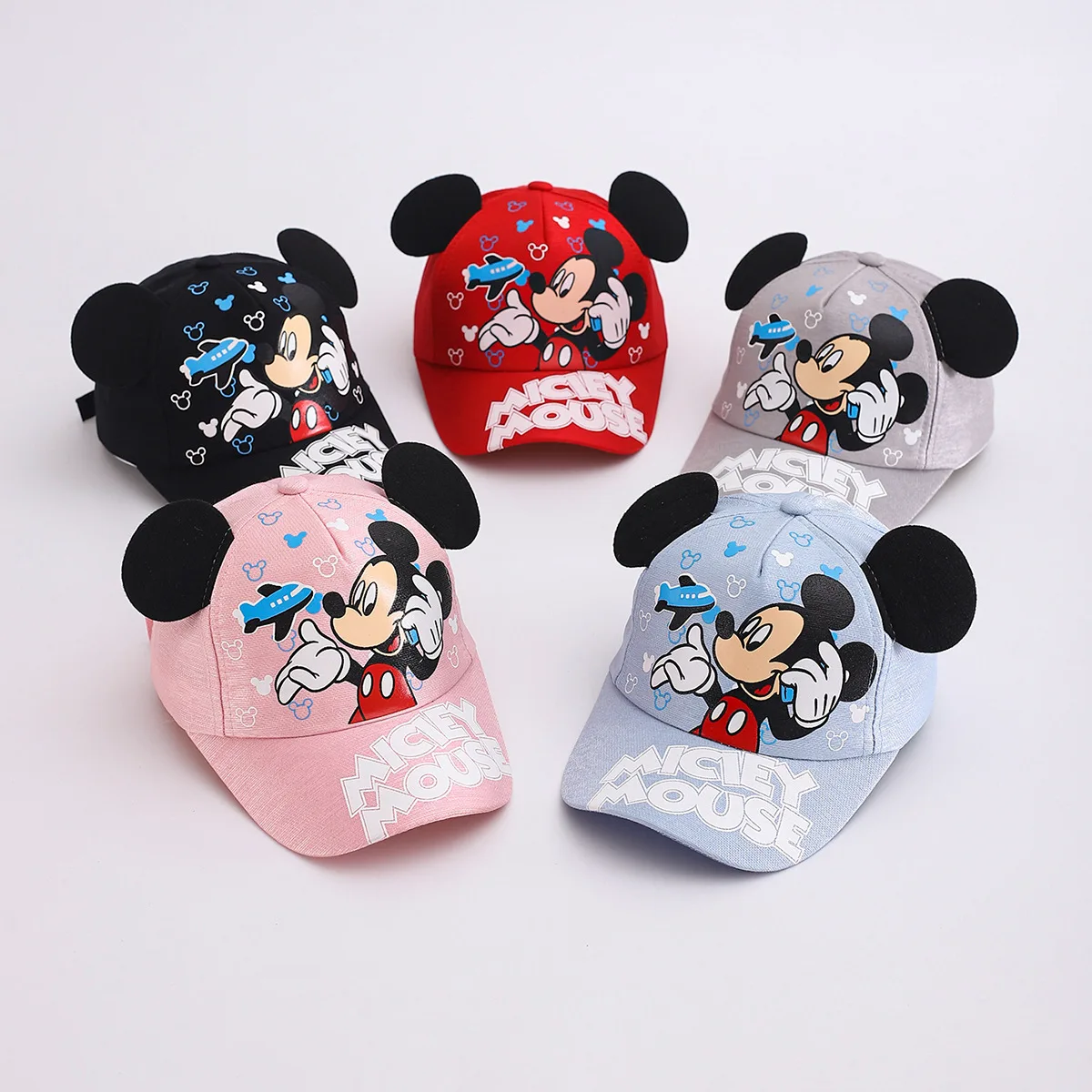 Boné de Beisebol de Poliéster Disney Mickey Minnie com Personagens de Anime, Boné Infantil Fofo de Desenho Animado com Proteção Solar, Presente para Decoração e Fantasia