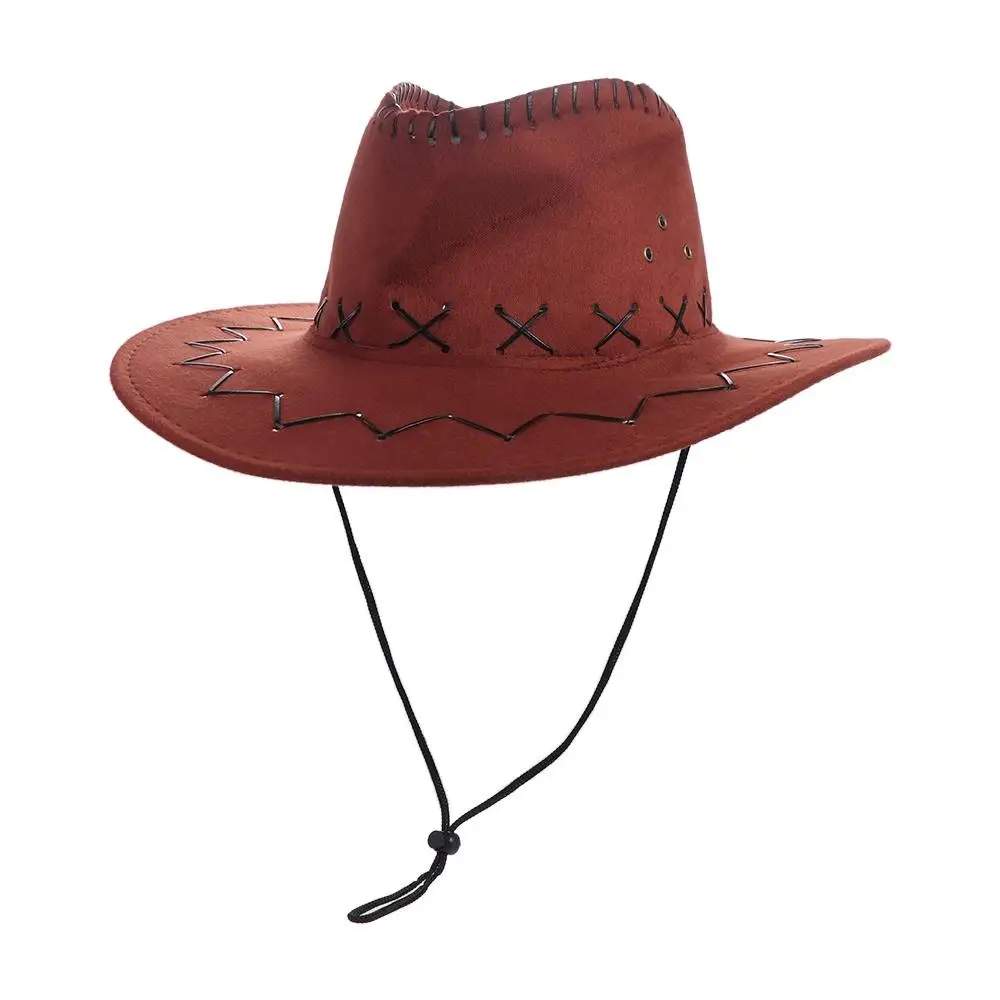 

Cool Leisure For Women Men Beach Cap With Drawstring Sunshade Knight Hat Cowgirl Hat Sun Hat Western Cowboy Hat