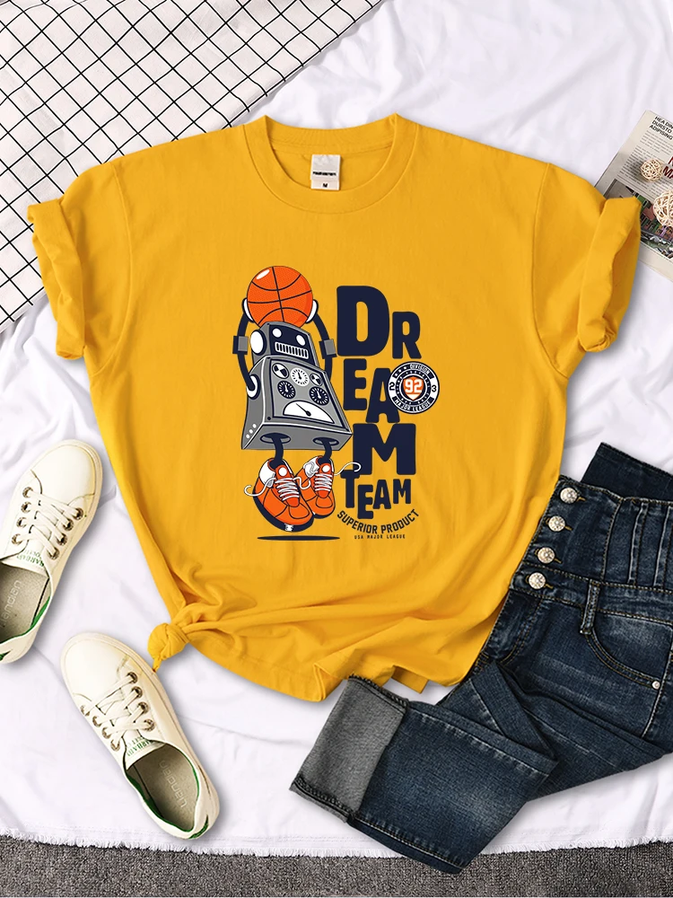 Basketball Dream Team Printing Women T Shirts Summer Fashion Tshirt Breathable Casual Short Sleeve Street Hip Hop T-Shirt Female