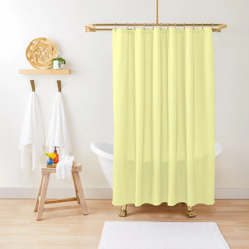 

Light Yellow Shower Curtain Shower Set Washable Waterproof Fabric Shower Bathtub Curtain