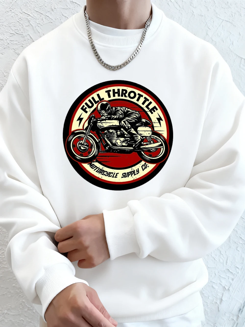 

Мужская толстовка с принтом мотоцикла полной дроссельной заслонки, осенние толстовки с круглым вырезом, базовая флисовая теплая свободная толстовка с капюшоном, корейская мужская одежда