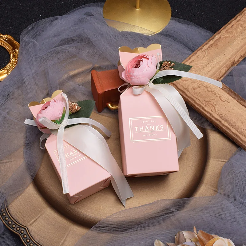 Creative Flower Square Wedding Candy Box Exquisite Little Flower Chocolate Box Holiday Party Banquet Anniversary Gift Box