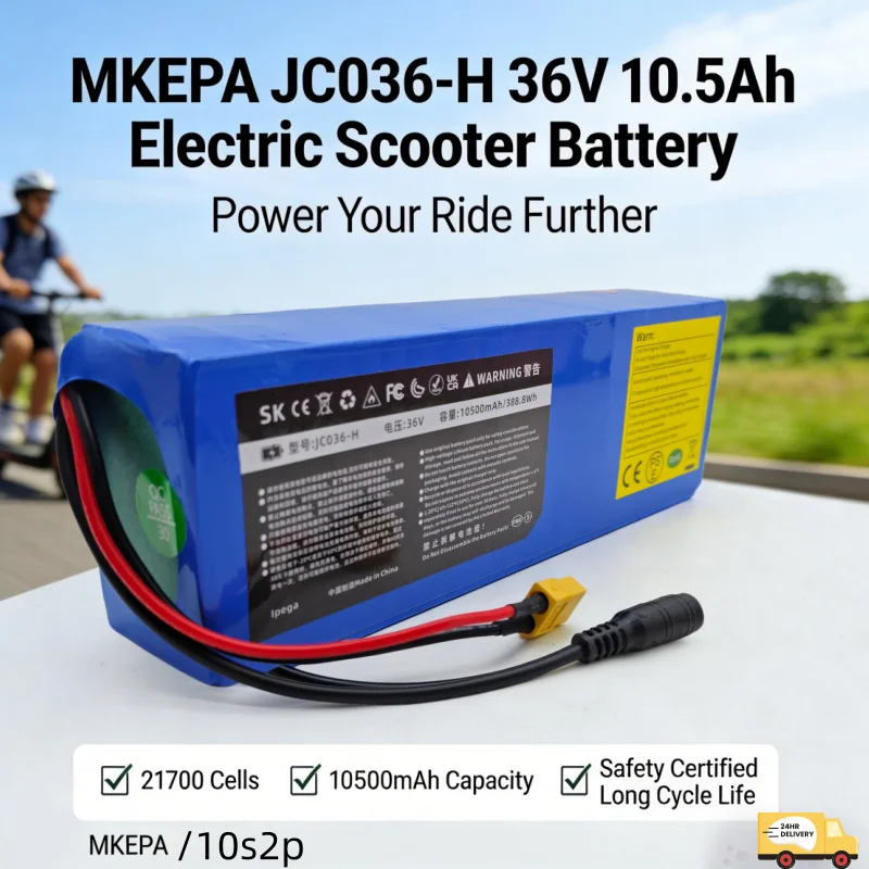 

SMKEPA 36V 10500mAh lithium battery, JC036-H， Dual interface design, universal for electric scooters and motorcycles