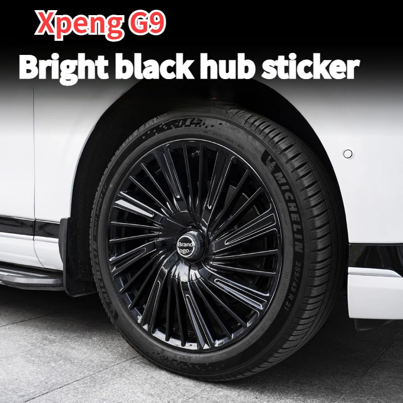 For 24 Xpeng G9 wheel stickers repair bright black film protective film scratches accessory decoration