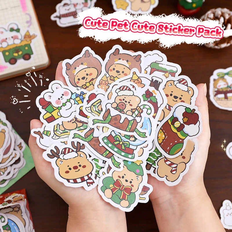 50 แผ่นการ์ตูนน่ารักสติกเกอร์ตกแต่งคริสต์มาสความงามเครื่องเขียนไดอารี่สติ๊กเกอร์ตกแต่งโรงเรียนของขวัญ