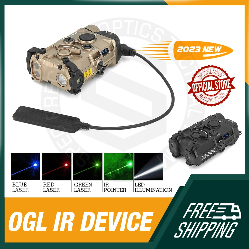 

Airsoft Tacitcal OGLaser Sight With IR Laser/Flashlight LED Light And Red/Green/Blue Laser Pointer Made of Metal CNC