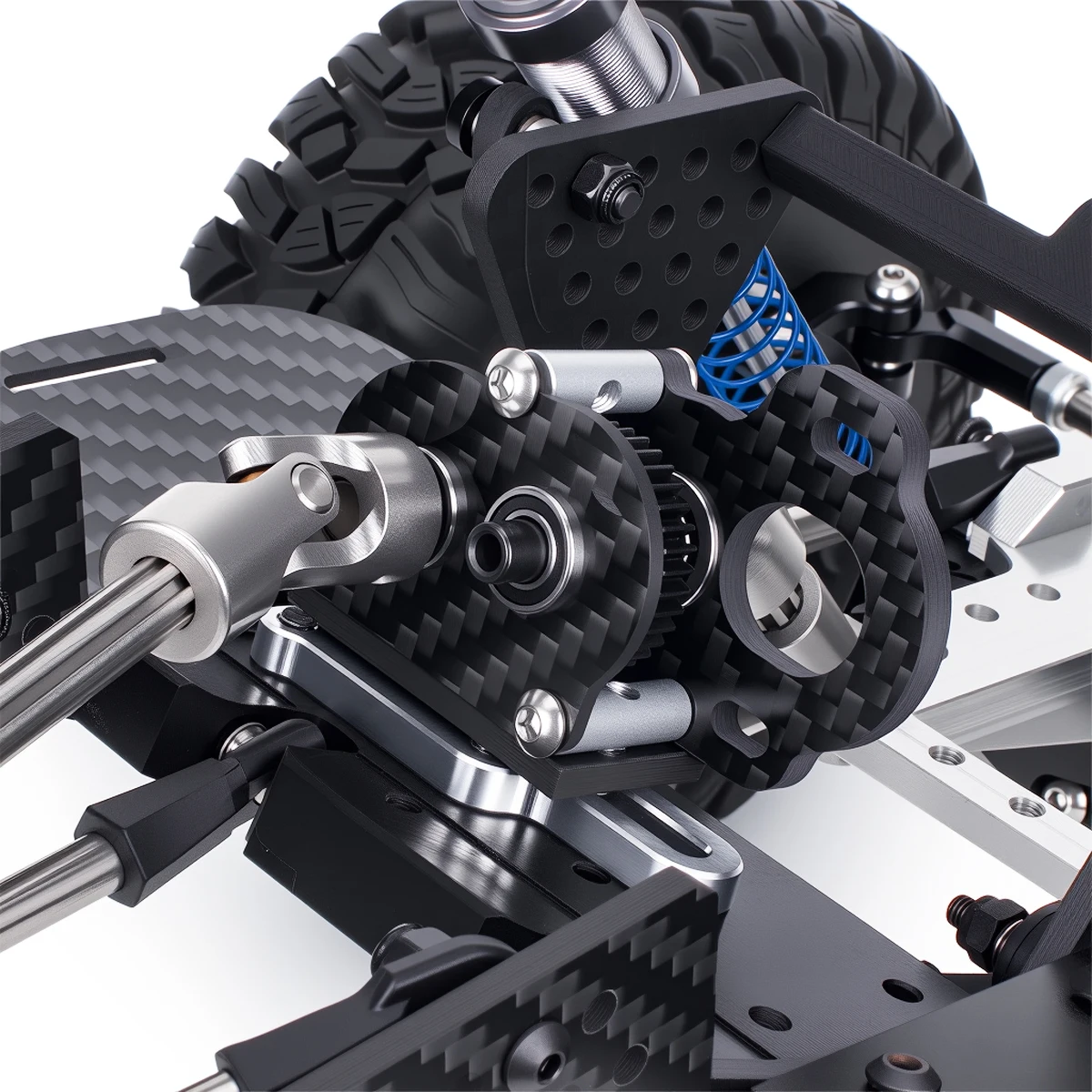 Ultralight Carbon Fiber Portal Transmission Tiny 48P Gearbox for 1/10 LCG Chassis Comp Builds Rigs Upgrade Parts view 6