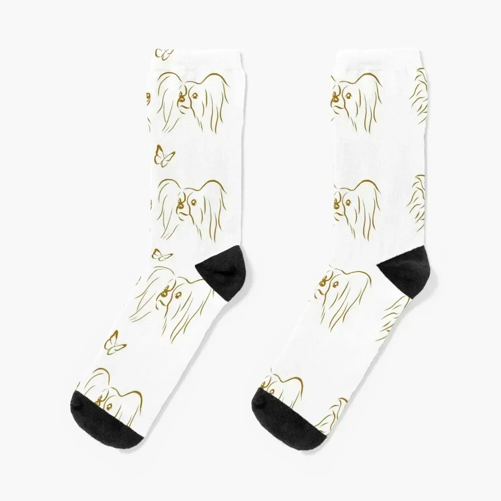 

Papillons and Butterfly - Bronze Socks Sports Rugby hiphop hiking Socks Men Women's custom new year Soccer Socks Man Women's
