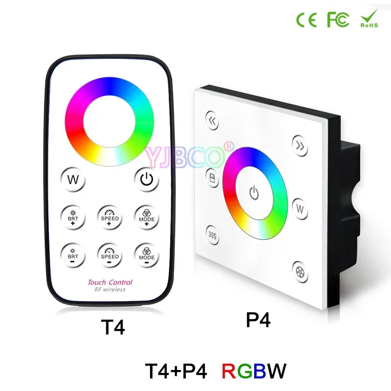 86 Touch panel Single-Zone dimming/CCT/RGB/RGBW LED Strip Light Controller wireless remote DC12V 24V Lamp Tape Switch