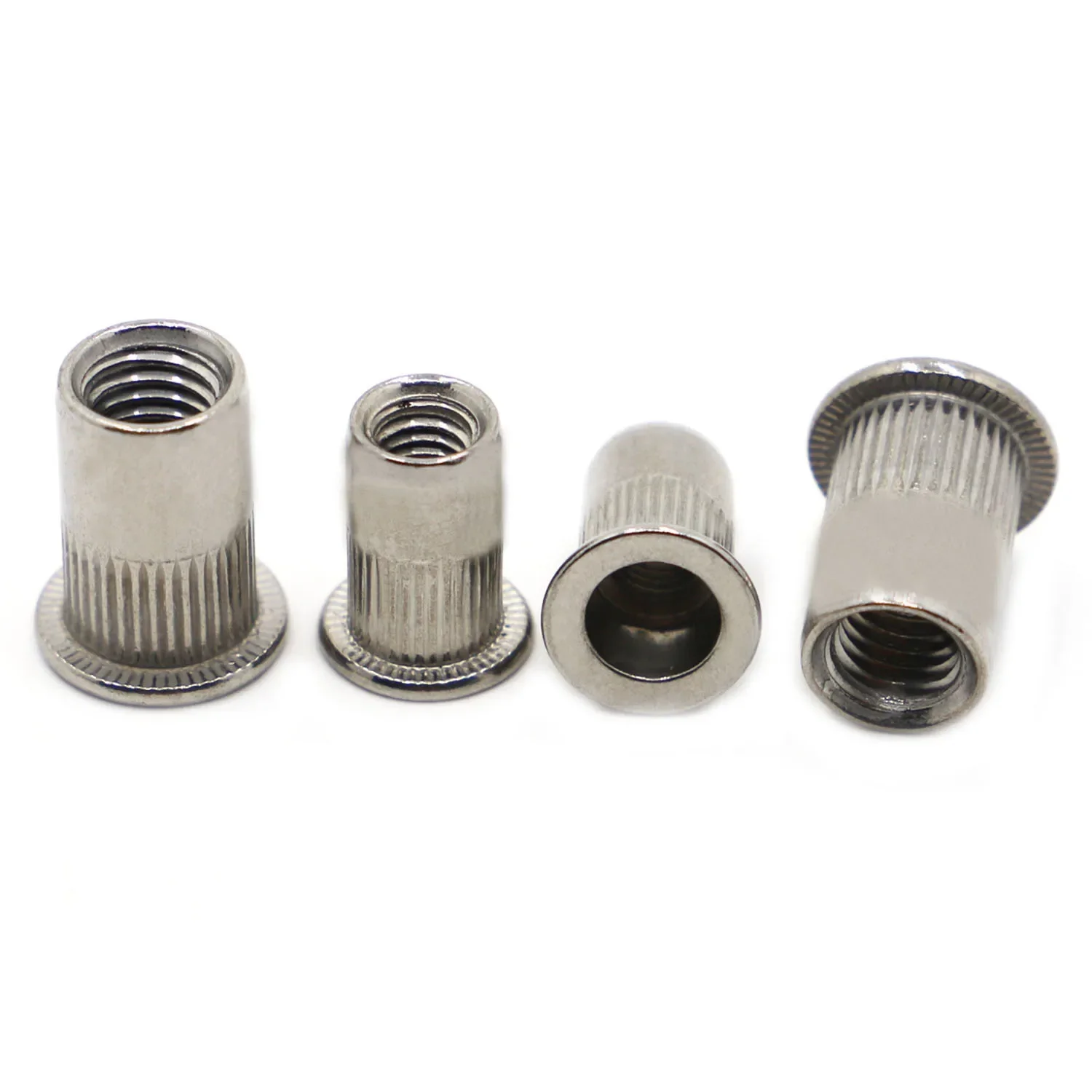 

M3 M4 M5 M6 M8 M10 M12 304 Stainless Steel Rivet Nuts Insert Flat Head Threaded Nut sert Cap for Riveter Riveting Nut Gun Tools