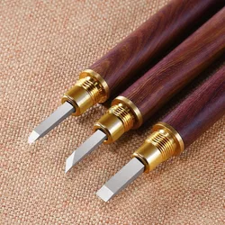 New Tungsten Steel Carving Knife Set Sandalwood Handle Detachable Manual Woodworking Seal Carving Jade Stone Seal Carving Tools