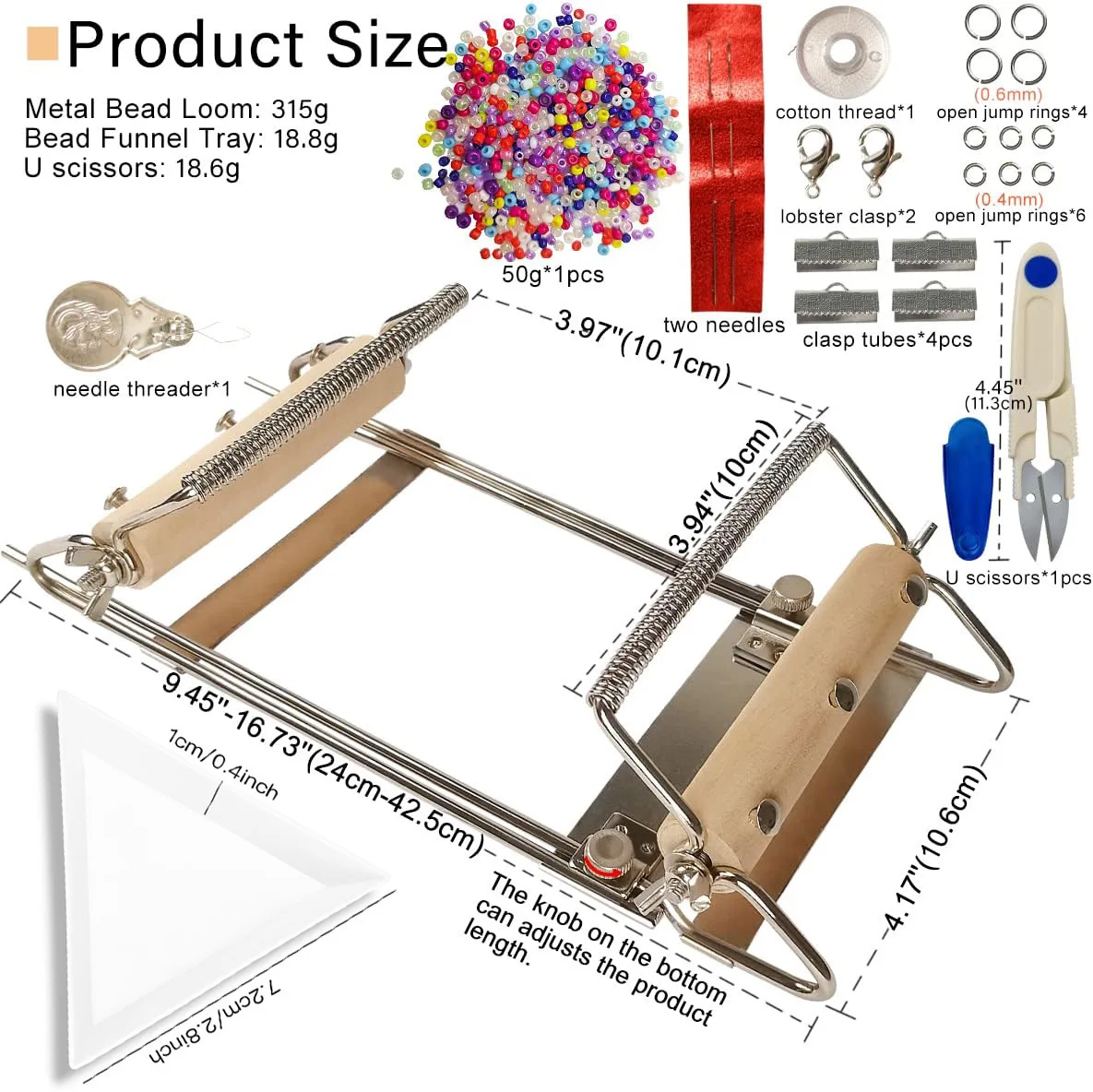 Adjustable bead loom DIY hand-woven bracelet bead threader Stainless steel bead rack