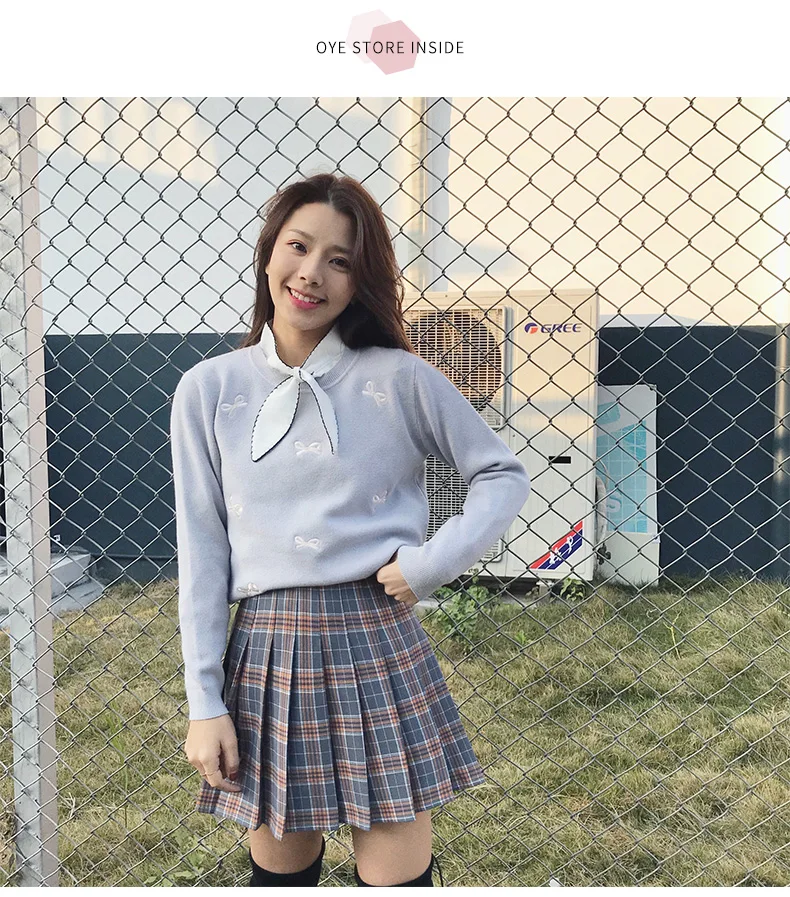 Pleated Skirt Female Student Korean Style Spring Summer Y2k New High Waist Slimming College Style A- Line Pink Plaid Skirt Women