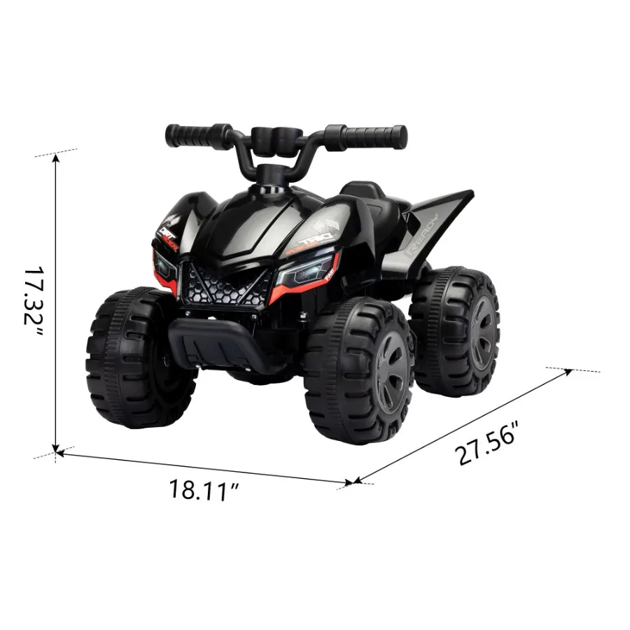 Rideon ATV 6 V batteriebetriebenes elektrisches Quad-Auto mit Musik-LED-Lichtern und Sprühgerät, 4-Rad-Rideon-Spielzeug für Kleinkinder im Alter von 35 Jahren