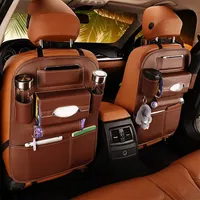 2024 New Car Seat back Storage Organizer Bag Universal PU Leather Multifunction Storage Box Stowing Tidying Pocket Auto Styling