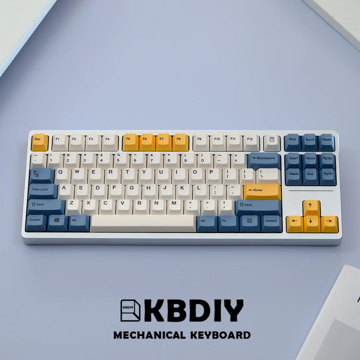 KBDiy 145 Keys Apricot Yellow Keycap PBT Cherry Profile ISO Keycaps for Mechanical Keyboard 60/61/64/68/78/84/87/96/980/104/108