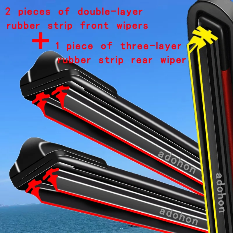 

For BMW X5 E70 2007 2008 2009 2010 2011 Front Rear Set Wipers Blades Window Windshield Windscreen Universal Rubber Strip Refill
