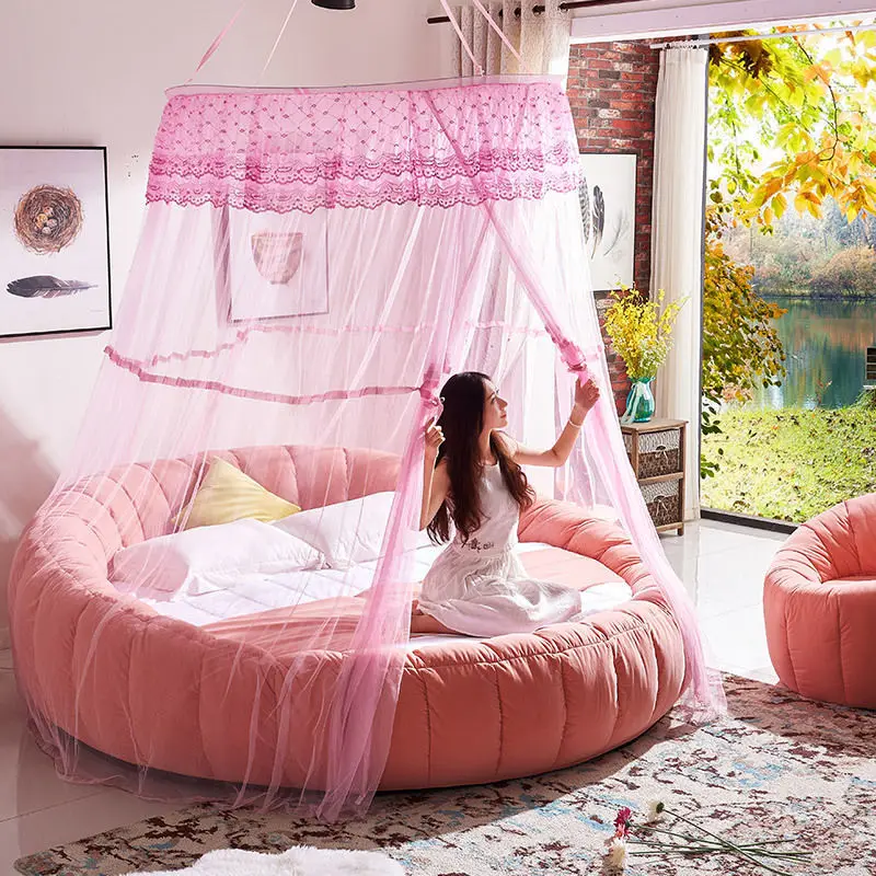 

Custom Round Bed European Style Double Bed Princess Master Bedroom Wedding Bed Modern Simple Luxury Internet Celebrity Hotel Hom