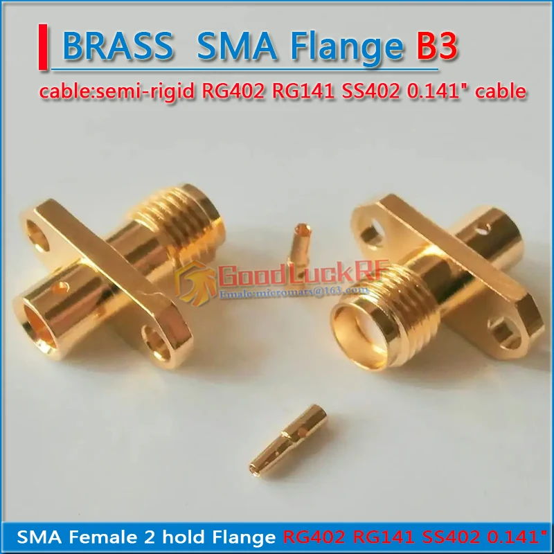 RF Connector SMA Female Rhombic Solder for semi-rigid RG402 RG141 SS402 0.141