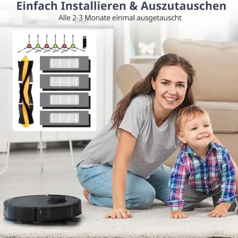 Ecovacs deebot n8およびt8の交換用アクセサリー,ecovacs t8 max,t9,t9,ozmo 950,920, 1セットの交換部品