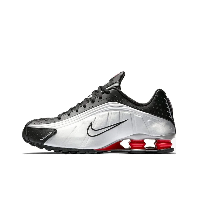 POIZON Nike Shox R4 "OG" Preto Metálico Prata