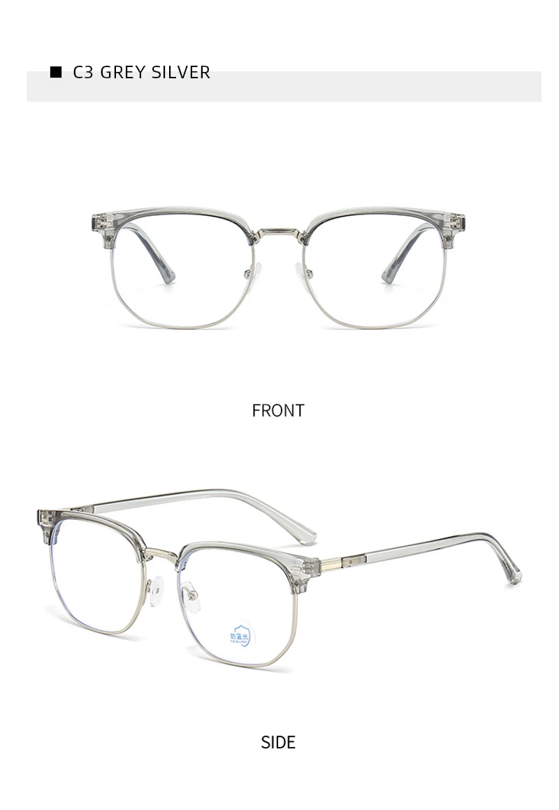 Leichte Augenbrauen-Anti-Blaulicht-Brille für Herren und Damen, klassische blaue Licht-blockierende Brille, modische Computer-Brille – Detail 15