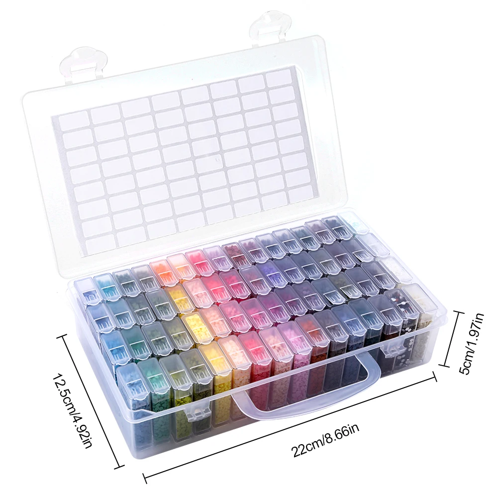32/48/64 Slots Cross Stitch Tool Organizer Clear Storage Containers DIY Craft Acrylic for Diamond Painting Embroidery