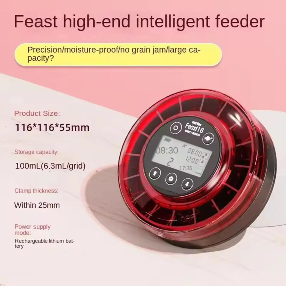 Automatic Fish Feeder For Aquarium Automatic Food Dispenser With Timer Rechargeable Timer Feeder With Lcd Display Method Fe K6f9