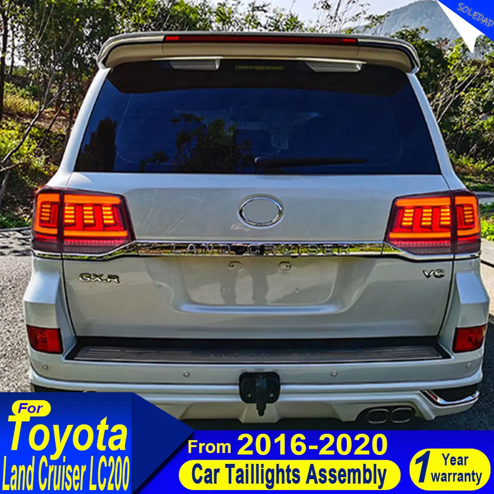 

Car Tail lights For Toyota Land Cruiser LC200 FJ200 GRJ200 2016 2017 2018 2019 2020 2021 Rear Lamp Lights LED Taillamp Assembly