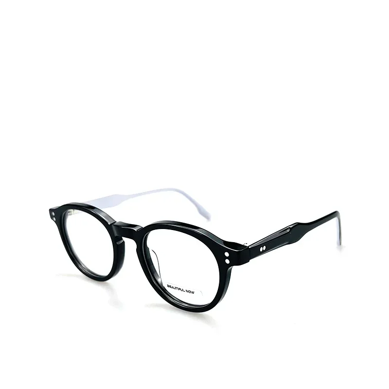 Vintage Round Tortoise Shell Eyeglasses Frame for Men and Women - Classic Retro Optical Glasses with Transparent Acetate Temples