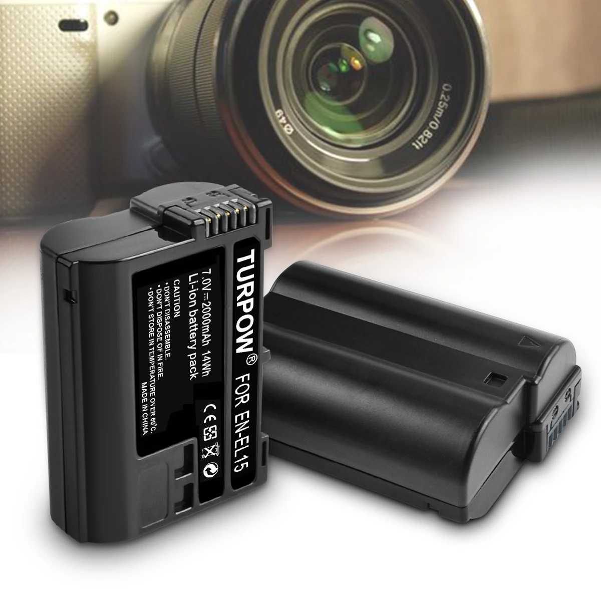 7V 2000MAH EN-EL15 Enel15 En El15 Camera Batterij Voor FOR Nikon Dslr D600 D610 D800 D800e D810 D850 D7000 D7100 D7200 Battery