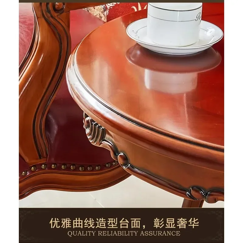European solid wood tea table American villa living room leisure chair furniture 3-piece set
