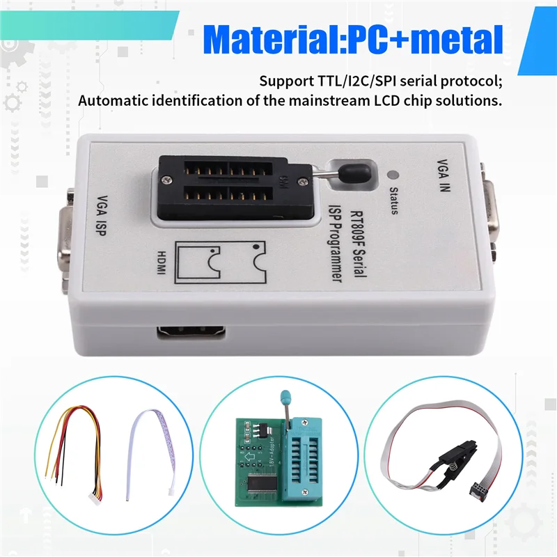 AP-RT809F ISP USB Programmer Set BIOS Burner LCD USB Chip Eeprom Programmer dengan 11 Adaptor Set Alat Perbaikan Mobil