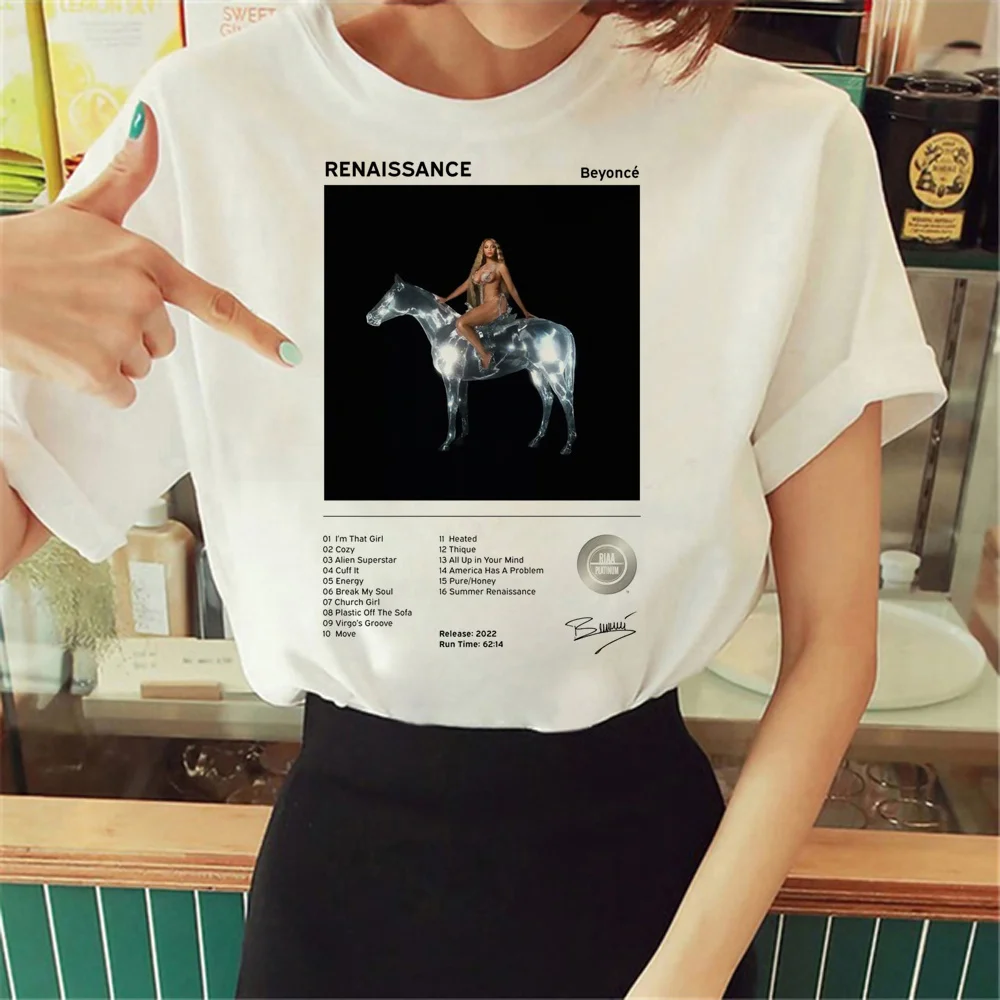 Beyonce Renaissance top donna graphic Y2K designer tshirt abbigliamento donna harajuku