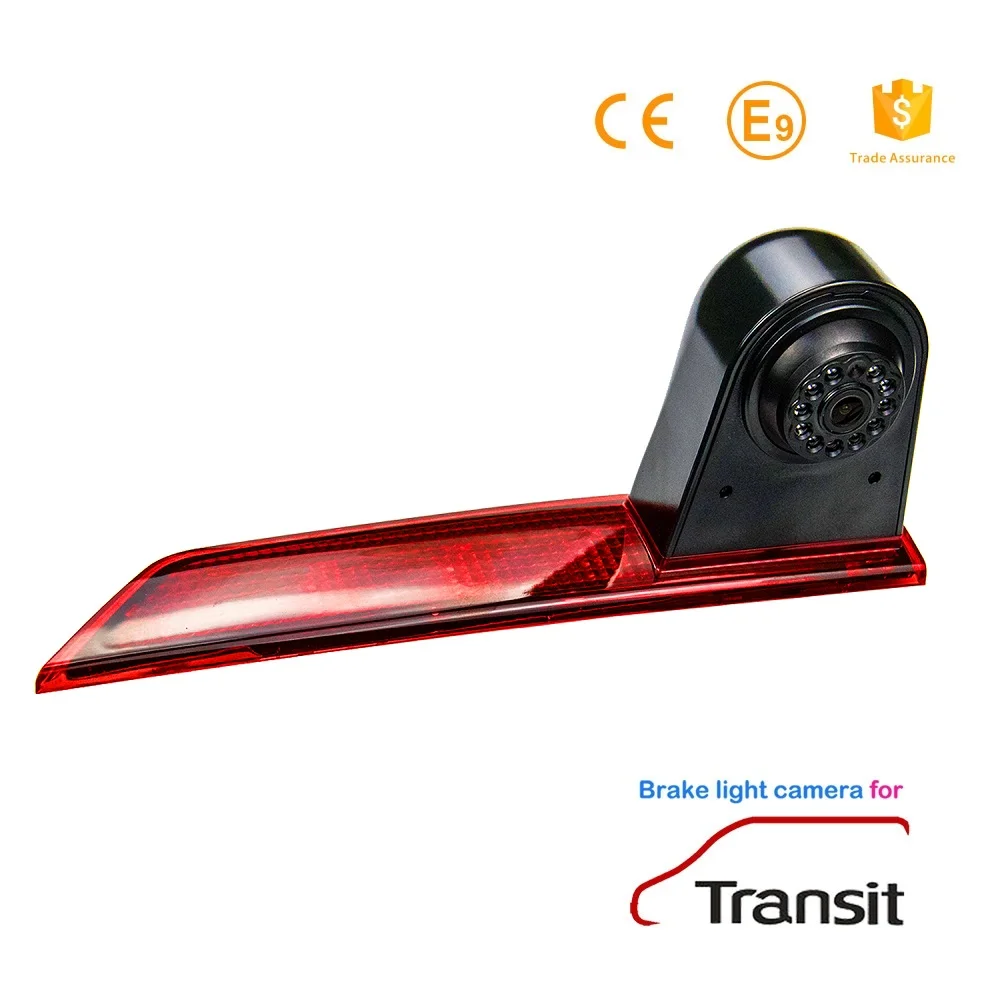 E9 HD 3rd Brake Light Rear View Camera + 5 Inch Monitor for Transporter FORD Transit Custom V362 2012-2018,Night Vision Camera