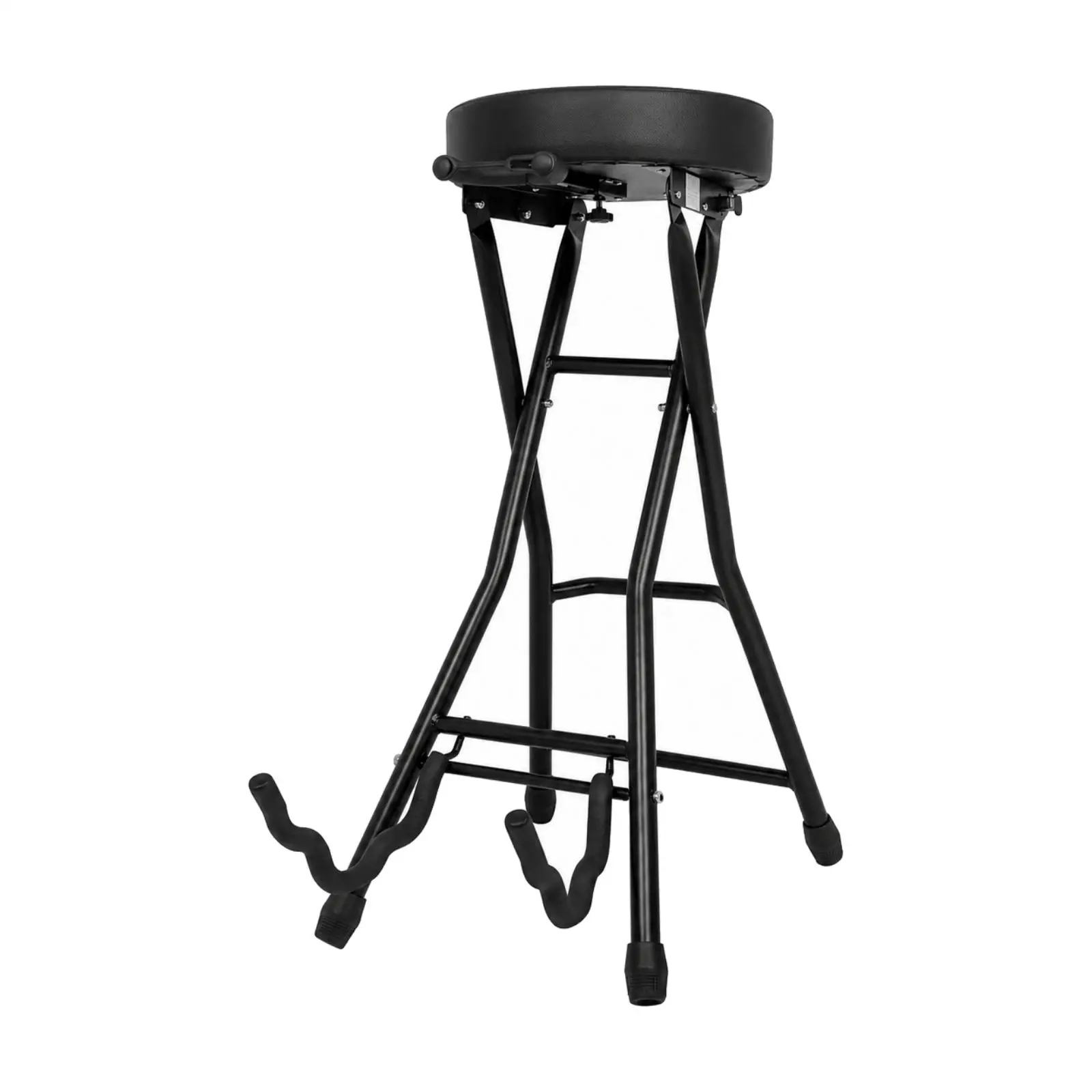 Folding Foot Rest Guitar Stool with Padded Instrument Cradle for Electric Bass Players Portable Iron Frame for seat