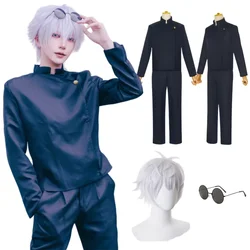 Gojo Satoru Cosplay Costumes pour hommes, Anime  iforme de lycée, Perruque trempée, Costume d'Halloween, Vêtements pour adultes