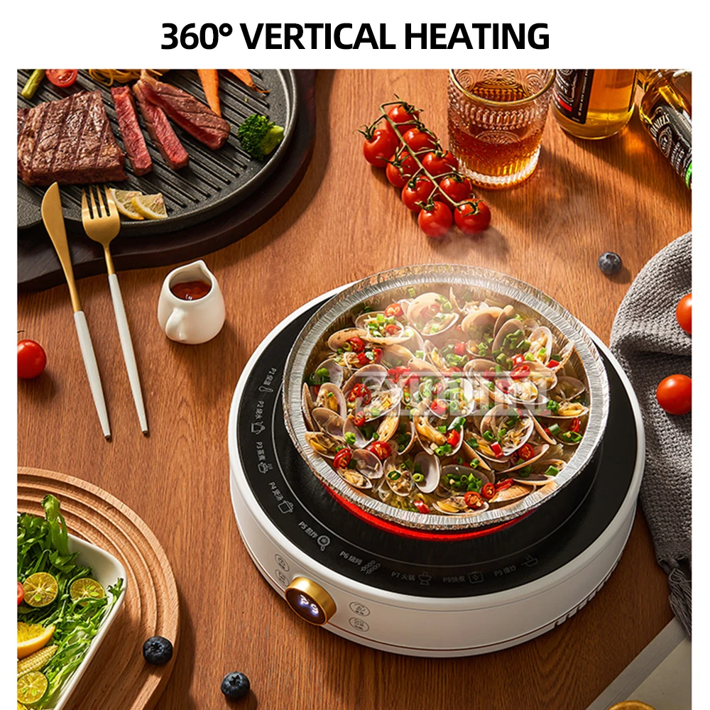 Household Induction Cooker Portable Tea Stove Multifunctional Cooking Plate 2200W Electric Ceramic Oven