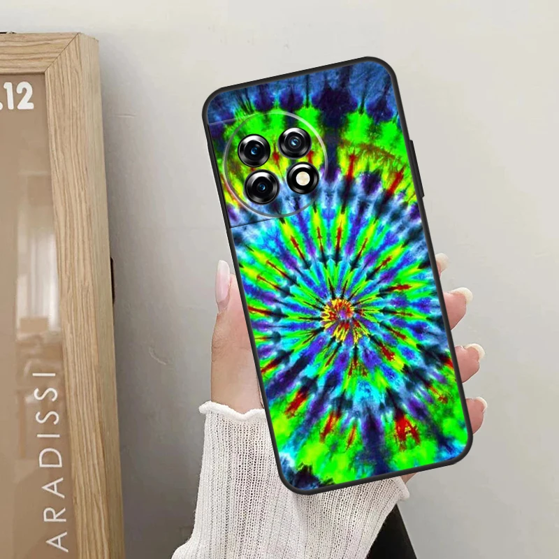 Trippy Tie Dye Hippie Art Case For OnePlus 12 11 9 10 Pro 9RT 10T 10R 12R OnePlus Nord 2 CE 3 Lite CE4 N10 N20 Cover