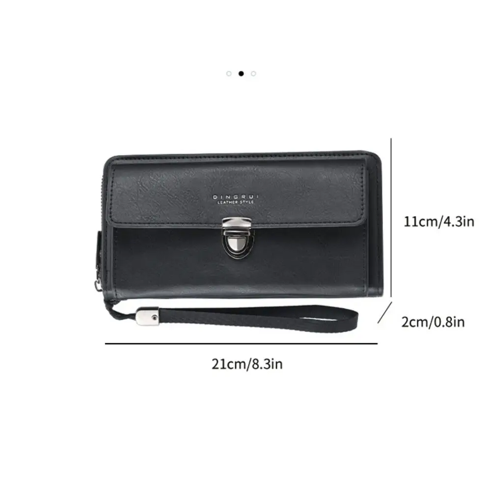 Coin Holder PU Leather Men's Wallet Multi-card Slots High Capacity ID Card Holder Zipper Credit Card Case Business Use