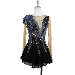 customized Figure Skating Performance Dress Girls Children's Adult Competition Grade Exam Black ballet leotards for women