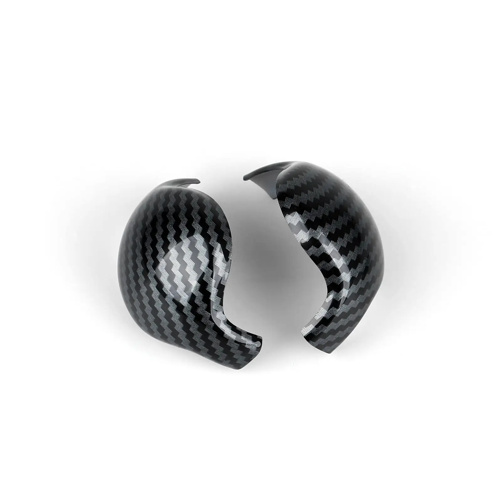 Carbon Fiber Gear Shift Knob Cover Trim for Ford Mustang 2015-2021, ABS Carbon Fiber Pattern Shift Lever Knob Protector, 2PCS In view 6