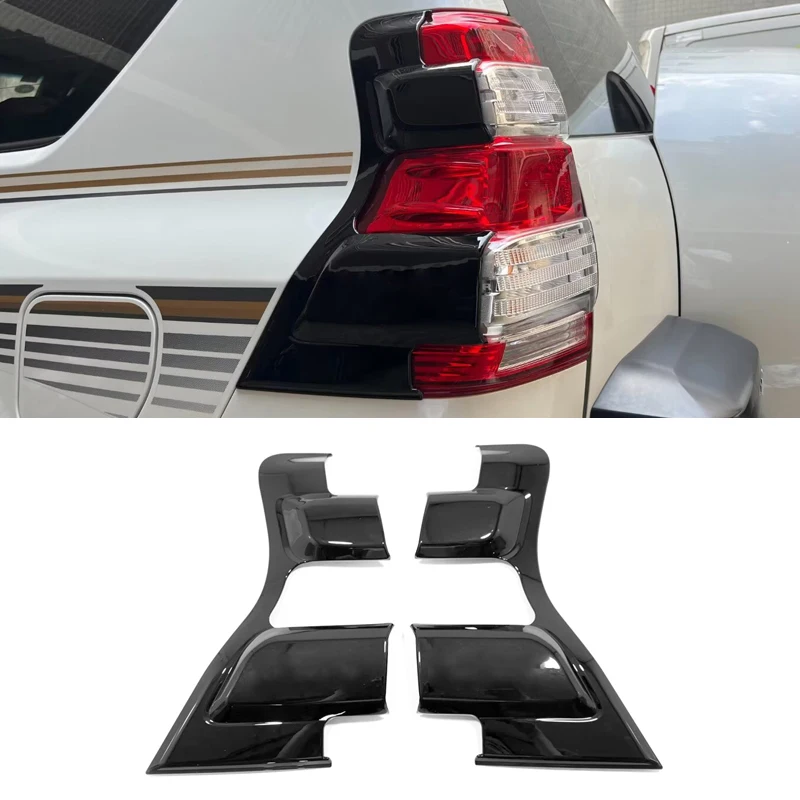 

For Toyota Land Cruiser 150 Prado FJ150 2014-2017 Black Taillight Cover Rear Light Overlay Frame Trim Car-Styling Accessories