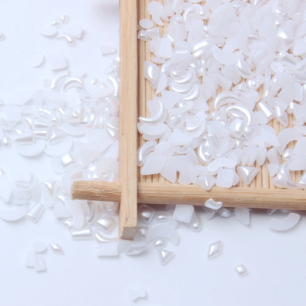 

New Resin Half Profiled Pearl 10000pcs White Many Styles Flatback For DIY Nail Art And Scrunchie Jewelry Making Decorations