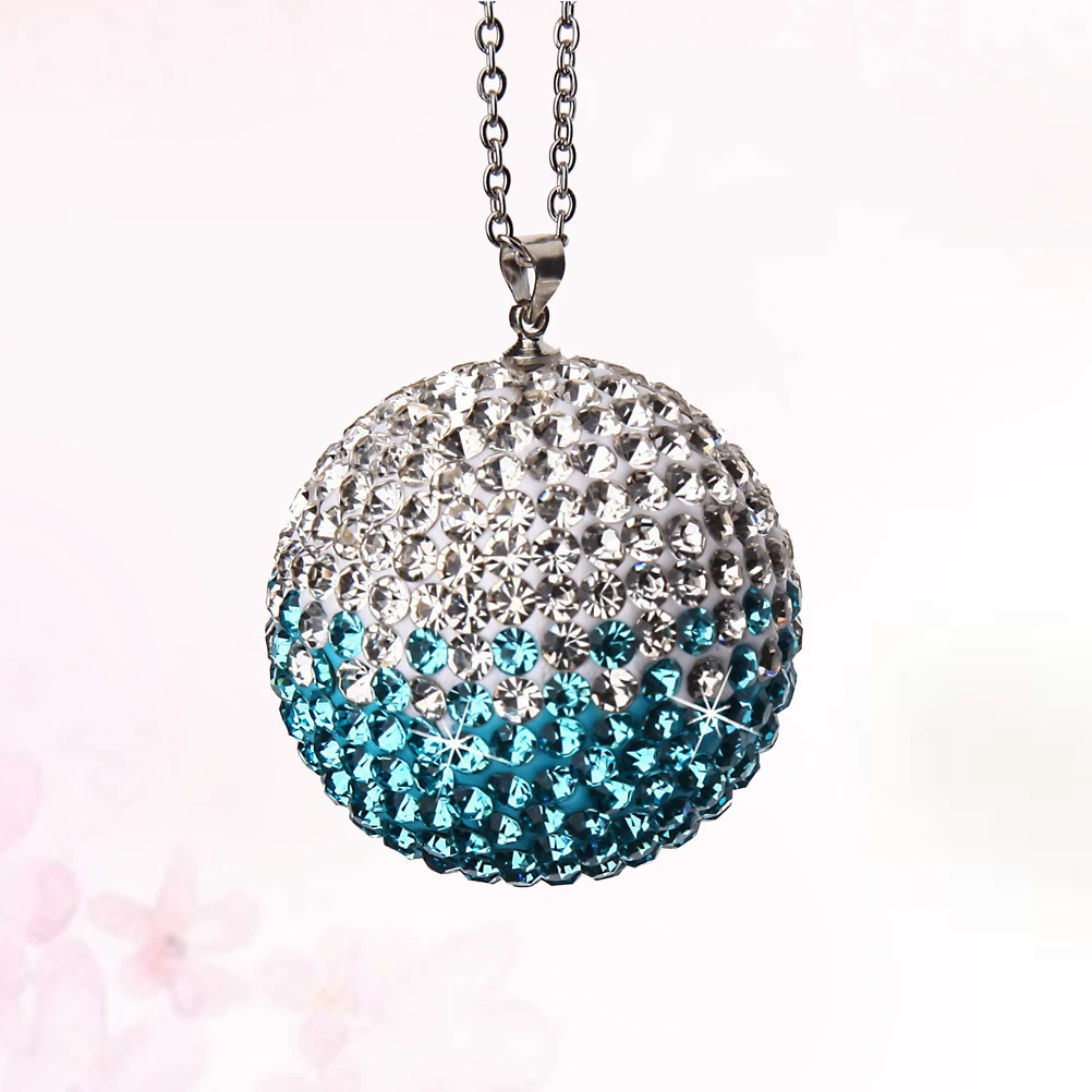 

Crystal Car Hanging Ball Rhinestone Auto Accessories Creative Car Interior Ornament Durable Premium Material Blue Gradient Style