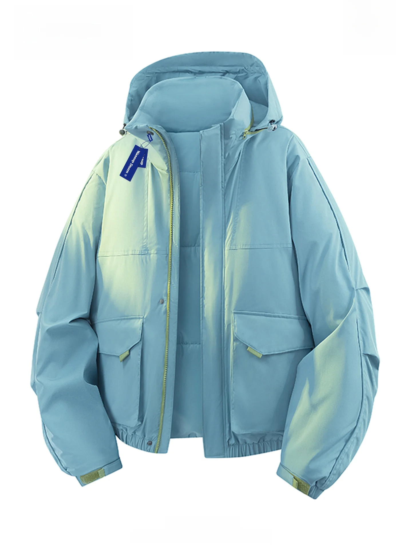 

Wassup Dozen Men's Outdoor Thiened Cotton Jaet Loose Fit Winter Warm Workwear Multi-ket Cotton Coat Youth Faion