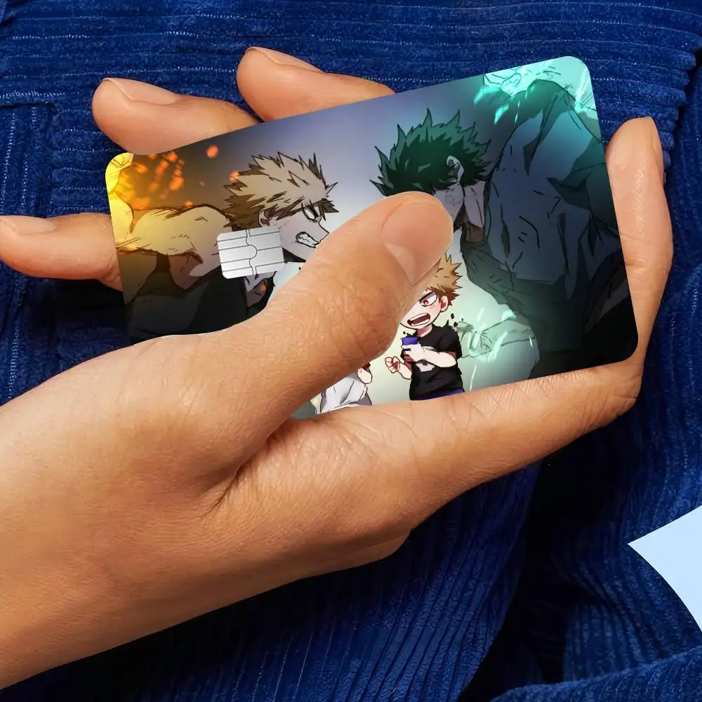 غطاء لاصق لعبة My Hero Academia Bakugou Katsuki من أجل الجانب الأمامي لبطاقة الخصم الائتمانية ذات الرقاقة الصغيرة
