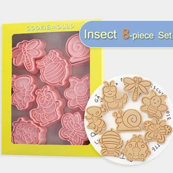 8Pcs Insects Animals Series Cookie Mold Set Snails Bees Butterflies Ants Dragonflies Pattern Biscuit Mold Home DIY Baking Tools