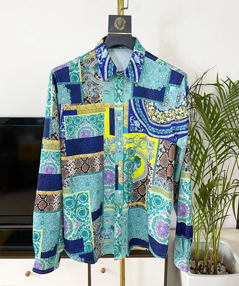 

2023 Spring Brand New Designer Retro Print Men's Casual Shirt C914